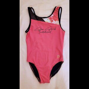 Plum Gymnastics Pink & Floral Leotard - Star Struck Invitational - Adult Medium